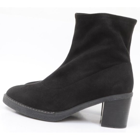 Evans Women's 12 WIDE FIT Eliana Ankle Boot Flat Minimalist Moto Vegan Leather - Picture 4 of 9